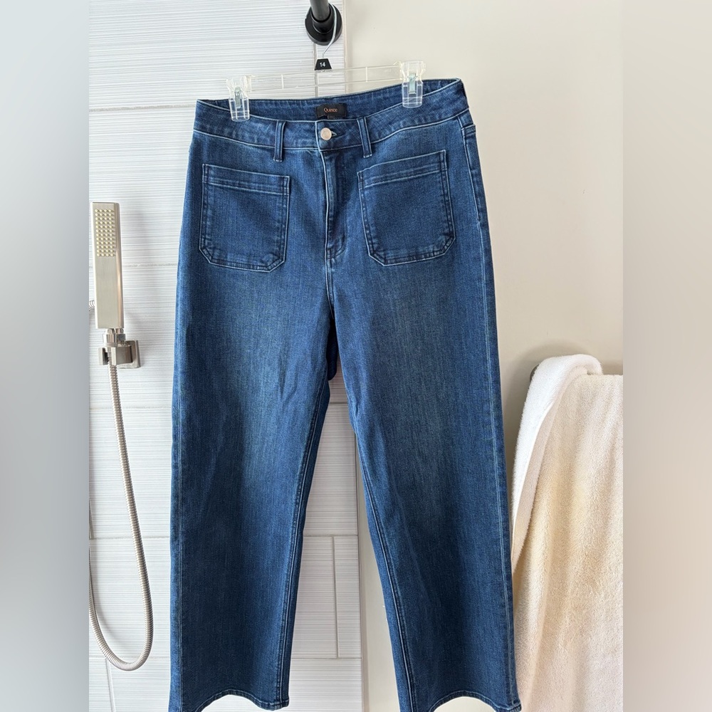 Quince Bella Stretch Patch Pocket Wide Leg Jeans 31